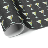 Martini Cocktail Muster Wrapping Paper Geschenkpapier (Rolleneckpunkt)