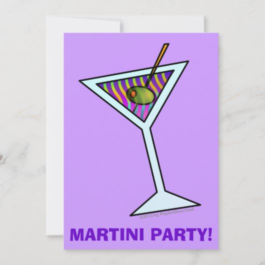 MARTINI - COCKTAIL-PARTY EINLADUNGEN (Vorderseite)