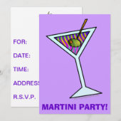 MARTINI - COCKTAIL-PARTY EINLADUNGEN (Vorne/Hinten)
