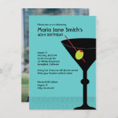 Martini Cocktail Party Geburtstag Einladung (Vorne/Hinten)