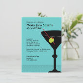 Martini Cocktail Party Geburtstag Einladung (Stehend Vorderseite)