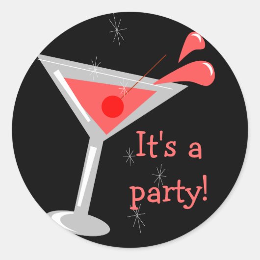 Martini Cocktail Party Sticker (Vorderseite)