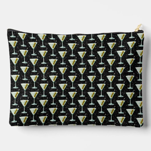 Martini Cocktail Pattern Zubehörtasche (Rückseite)