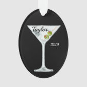 Martini-Cocktail Personalisiert Ornament (Vorderseite)