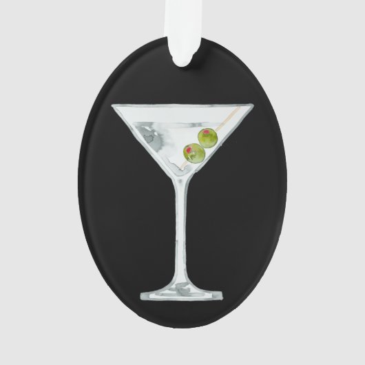 Martini-Cocktail Personalisiert Ornament (Rückseite)