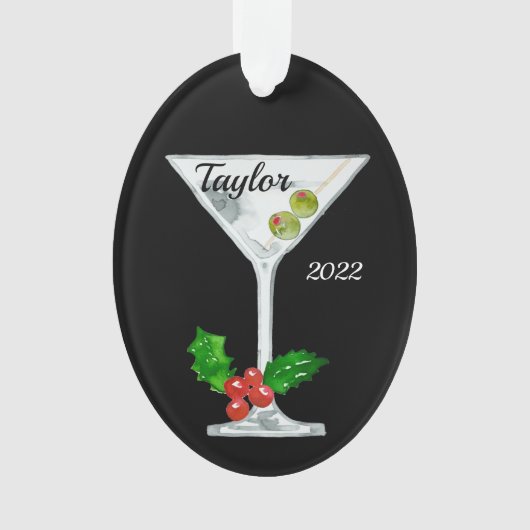 Martini Cocktail Personalisierte Ornament (Vorderseite)