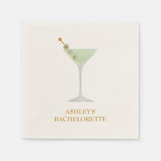 Martini Cocktail Polterabend oder Bachelorette Serviette (Vorderseite)