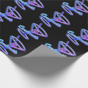 Martini-Cocktail Retro-Neonzeichen Vintage Bar Geschenkpapier