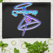 Martini-Cocktail Retro-Neonzeichen Vintage Bar Geschirrtuch (Gefaltet)