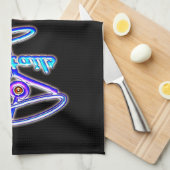 Martini-Cocktail Retro-Neonzeichen Vintage Bar Geschirrtuch (Viertel Falte)