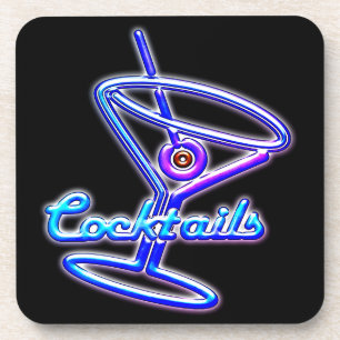 Martini-Cocktail Retro-Neonzeichen Vintage Bar Getränkeuntersetzer