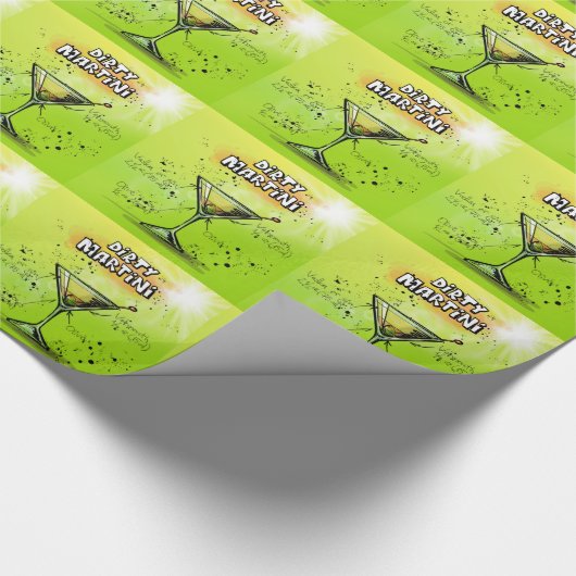 Martini Cocktail Rezept Geschenkpapier (Ecke)