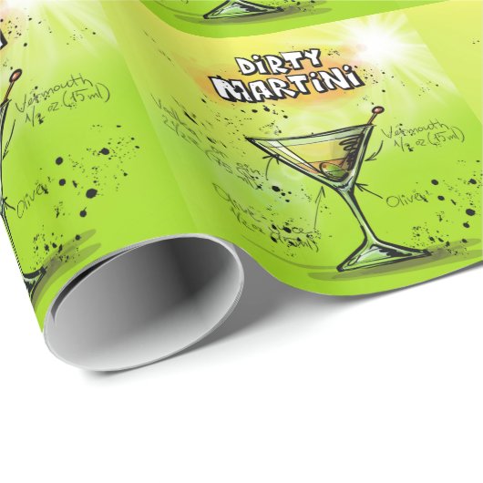 Martini Cocktail Rezept Geschenkpapier (Rolleneckpunkt)