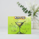 Martini Cocktail Rezept Postkarte (Stehend Vorderseite)