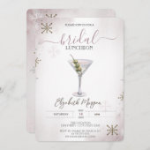 Martini, Cocktail, Schneeflocken Bridal Luncheon Einladung (Vorne/Hinten)