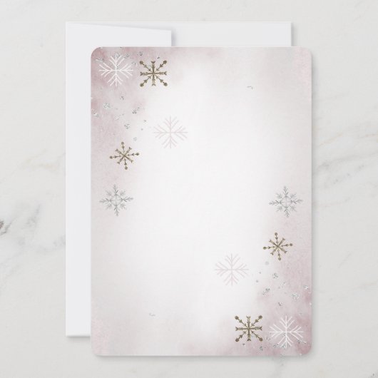 Martini, Cocktail, Schneeflocken Bridal Luncheon Einladung (Rückseite)