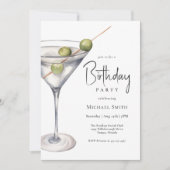 Martini Cocktail Thema Geburtstagsparty Einladung (Vorderseite)