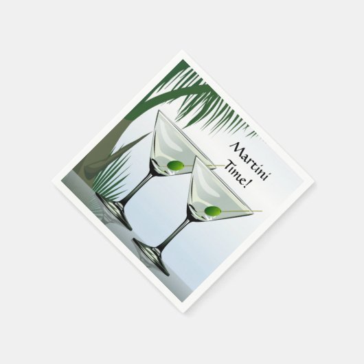Martini Cocktail Tropical Beach Party Serviette (Ecke)