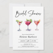 Martini Cocktail Watercolor Modernes Brautparty Einladung (Vorderseite)