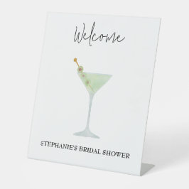 Martini Cocktail Wedding Brautparty Willkommen Sockelschild