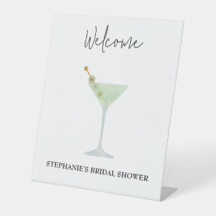 Martini Cocktail Wedding Brautparty Willkommen Sockelschild