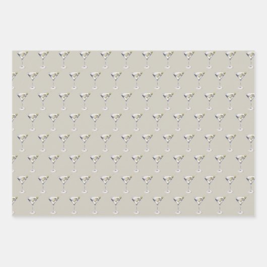 Martini Cocktails Bar Pattern Geschenkpapier Set (Vorderseite 3)