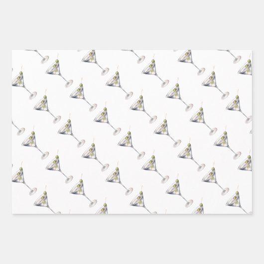 Martini Cocktails Bar Pattern Geschenkpapier Set (Vorderseite 2)