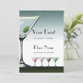 Martini Cocktails Einladung Vorlage 2 (Stehend Vorderseite)