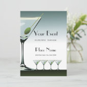 Martini Cocktails Einladungvorlage Einladung (Stehend Vorderseite)