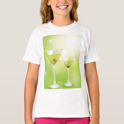 Martini Cocktails Girls T - Shirt (Vorderseite)