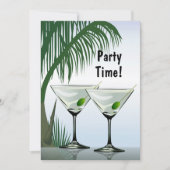 Martini Cocktails Party Tropische Einladung (Vorderseite)