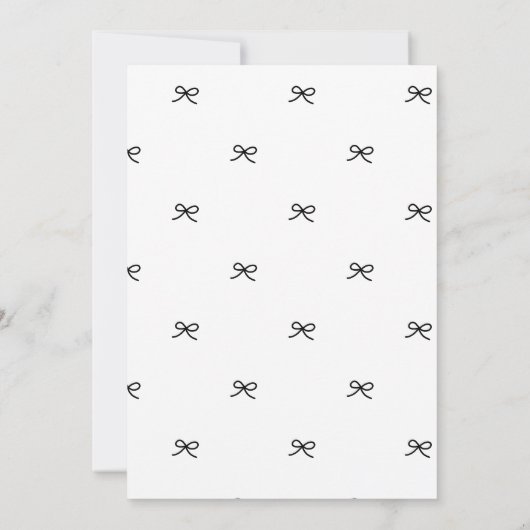 Martini Coquette Bow Brautparty Einladung (Rückseite)