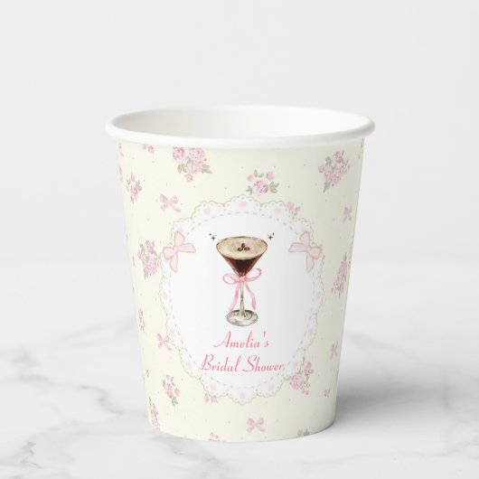 Martini Coquette Bow Brautparty Paper Cups Pappbecher (Rückseite)