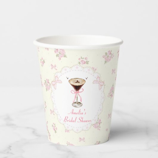 Martini Coquette Bow Brautparty Paper Cups Pappbecher (Vorderseite)