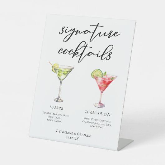 Martini Cosmopolitan Signature Cocktails Menü Sockelschild (Vorderseite)