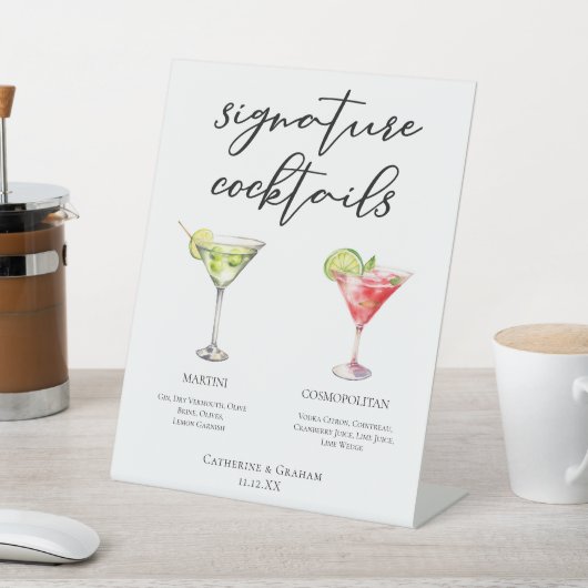 Martini Cosmopolitan Signature Cocktails Menü Sockelschild (In SItu)