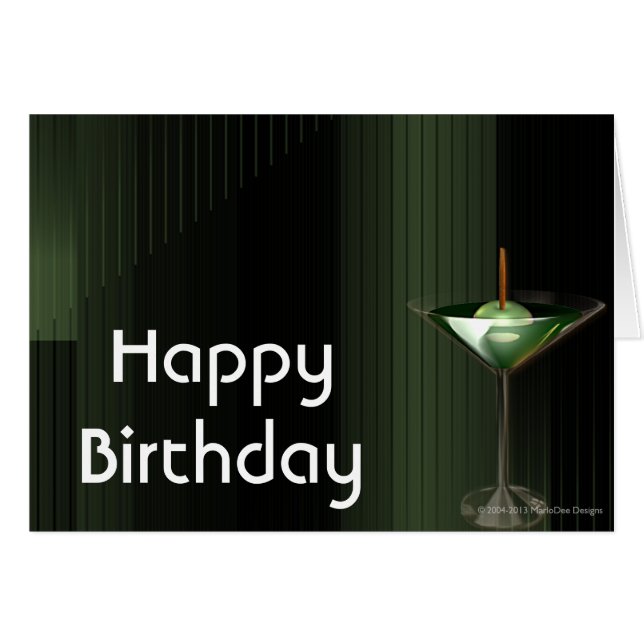 Martini Custom Happy Birthday Grußkarte (Vorderseite (Horizontal))
