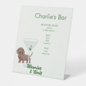 Martini & Dackel Bar Pedestal Zeichen Sockelschild (Vorderseite)