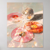 Martini & Disco Ball Kunstprint: Hellrosa Barwagen Poster (Vorne)
