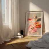 Martini & Disco Ball Kunstprint: Hellrosa Barwagen Poster