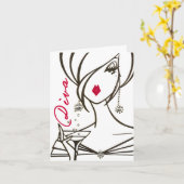 Martini Diva Card Karte (Gelbe Blume)