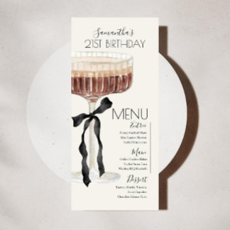 Martini Espresso Birthday "Tini Bit Older" Menu Menükarte