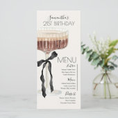 Martini Espresso Birthday "Tini Bit Older" Menu Menükarte (Stehend Vorderseite)