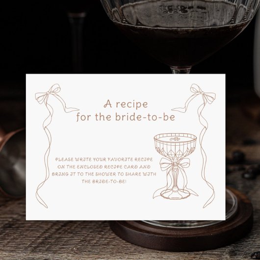 Martini Espresso Brautparty Rezept Begleitkarte