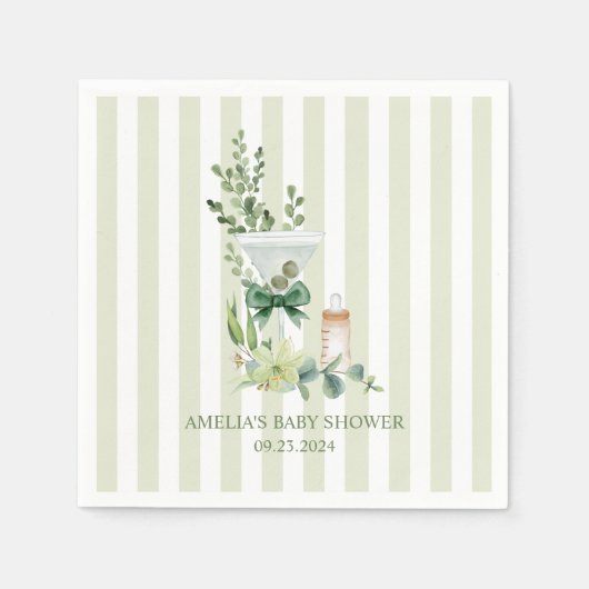 Martini Espresso grüne geschlechtsneutrale Babydus Serviette (Vorderseite)