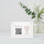 Martini Espresso QR Code Brautparty Register Begleitkarte (Stehend Vorderseite)