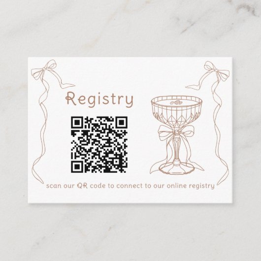 Martini Espresso QR Code Brautparty Register Begleitkarte (Vorderseite)