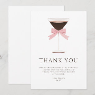 Martini Espresso Schleife Brautparty Dankeskarten Einladung