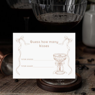 Martini Espresso Wie viele Küsse Braut-Spiel Begleitkarte