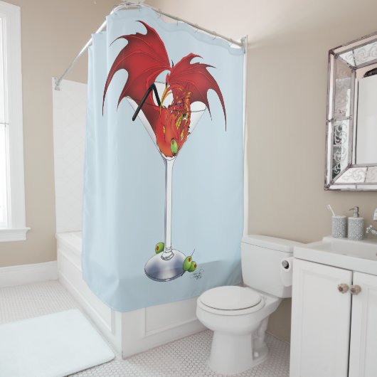 Martini Fantasy Red Dragon Duschvorhang (Beispiel)